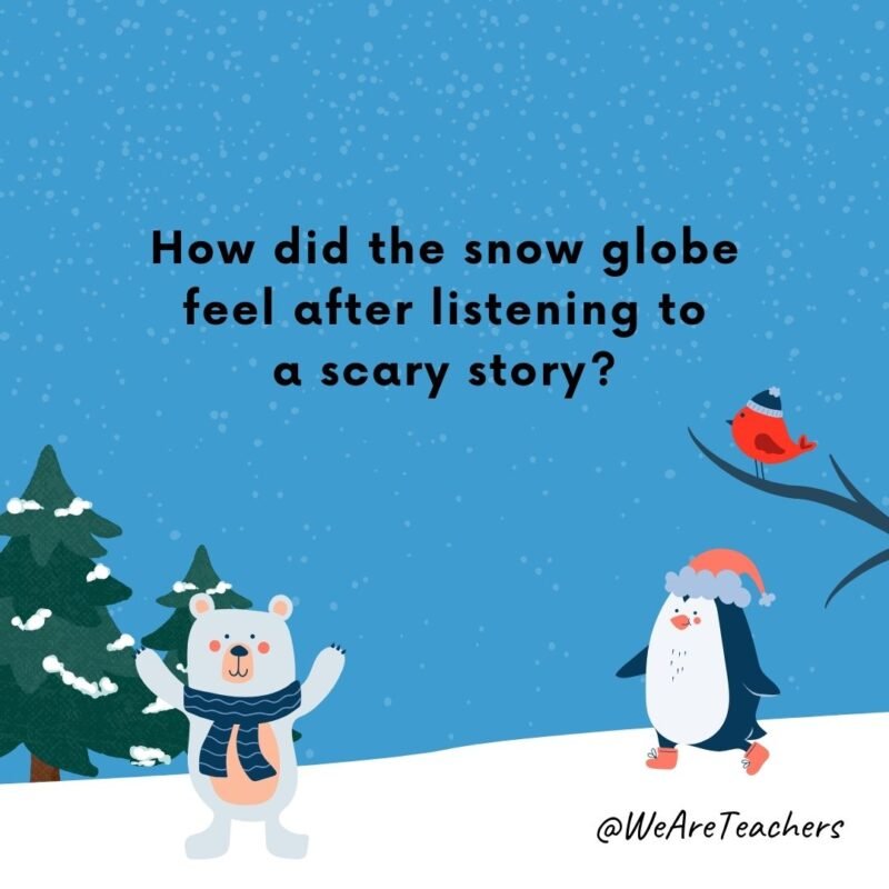 How did the snow globe feel after listening to a scary story?
