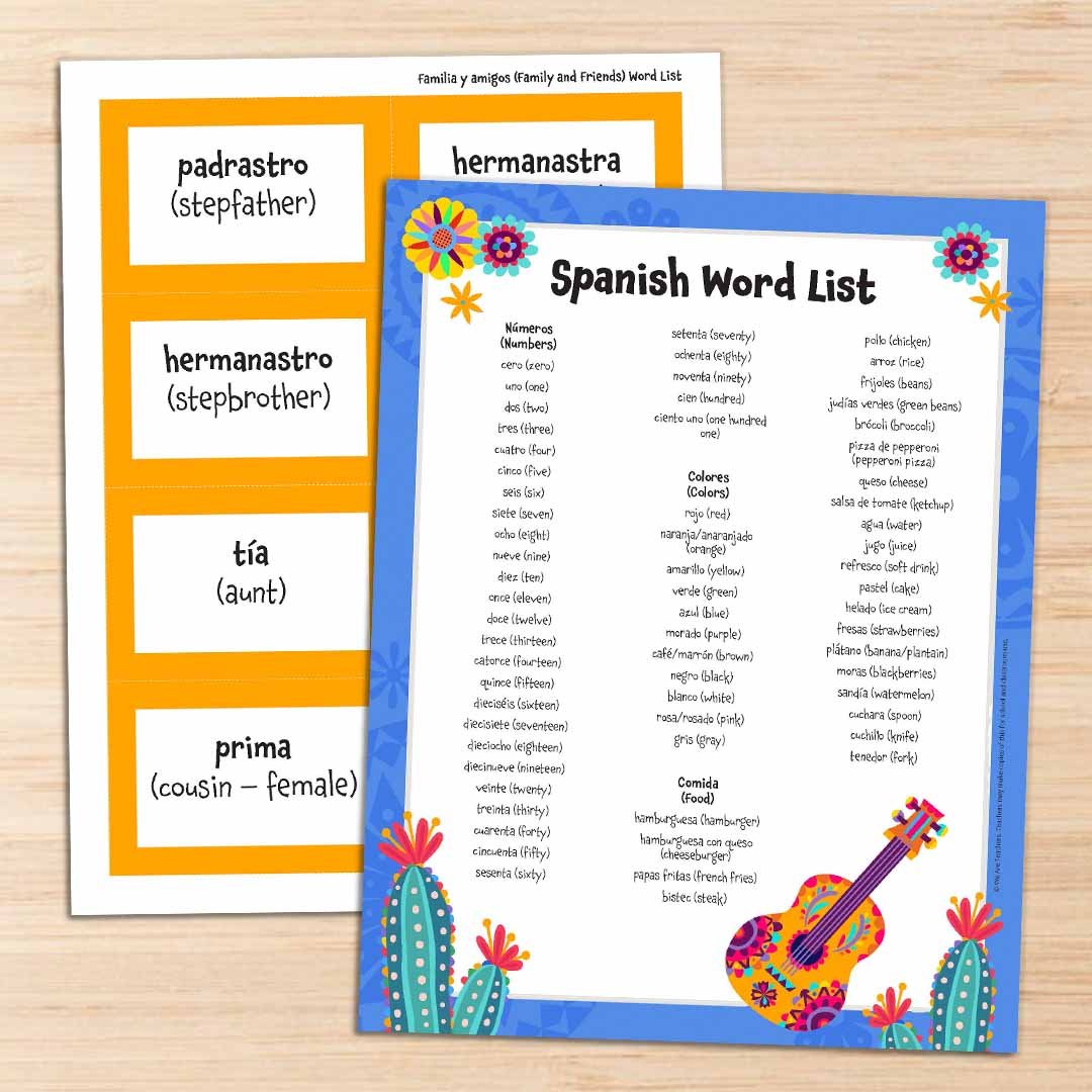 Spanish Word List 2 Familia y amigos (Family and Friends)