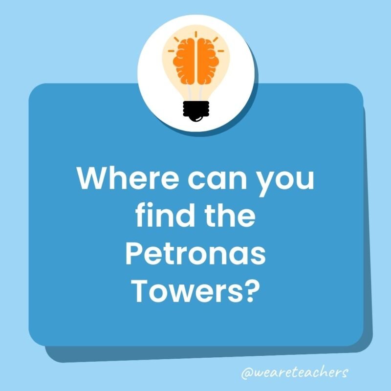 Where can you find the Petronas Towers?-trivia questions for kids