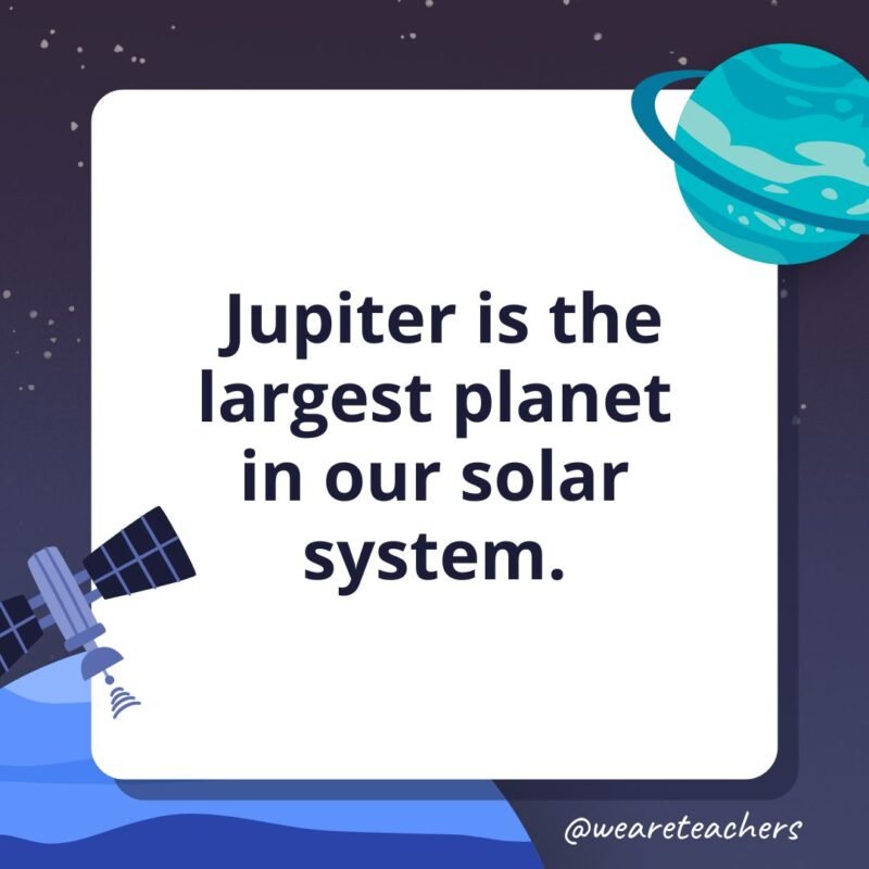 Jupiter is the largest planet in our solar system.- facts about space