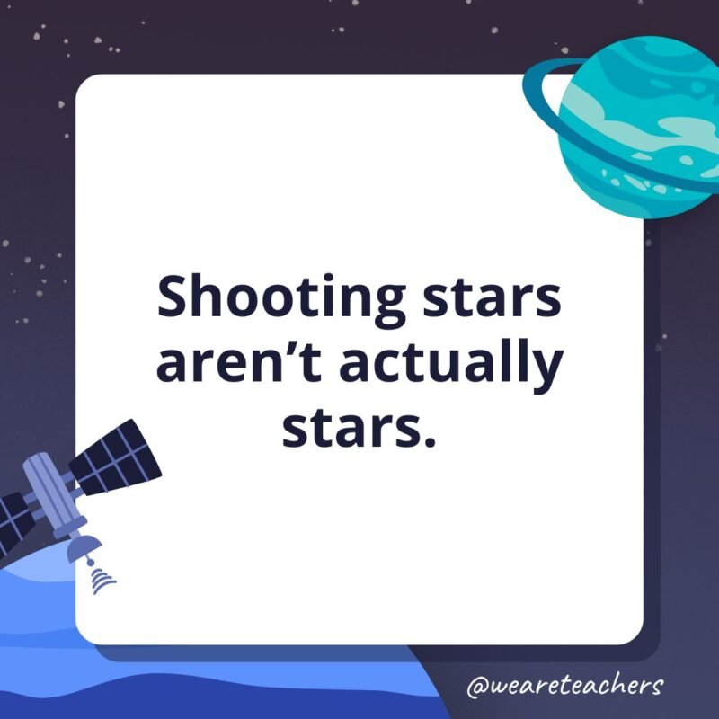 Shooting stars aren’t actually stars.