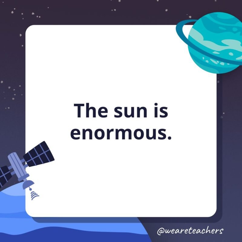 The sun is enormous.