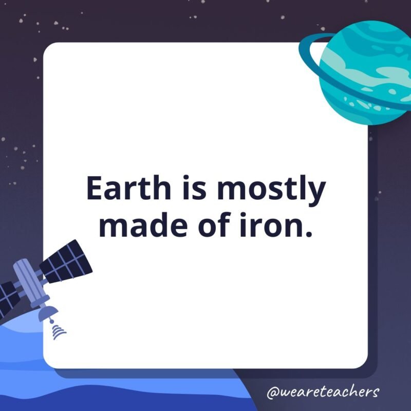 . Earth is mostly made of iron.