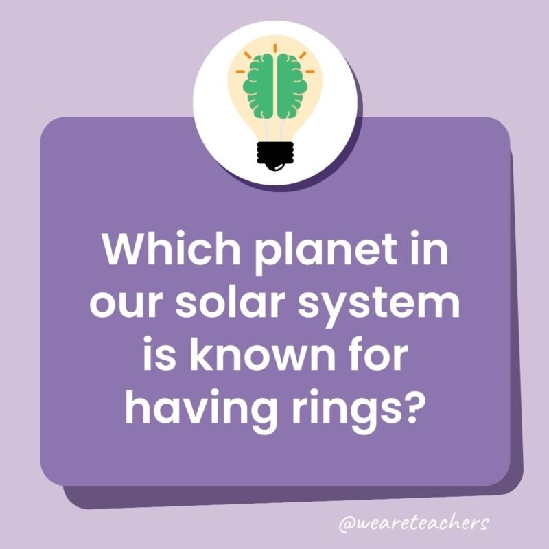 Which planet in our solar system is known for having rings?