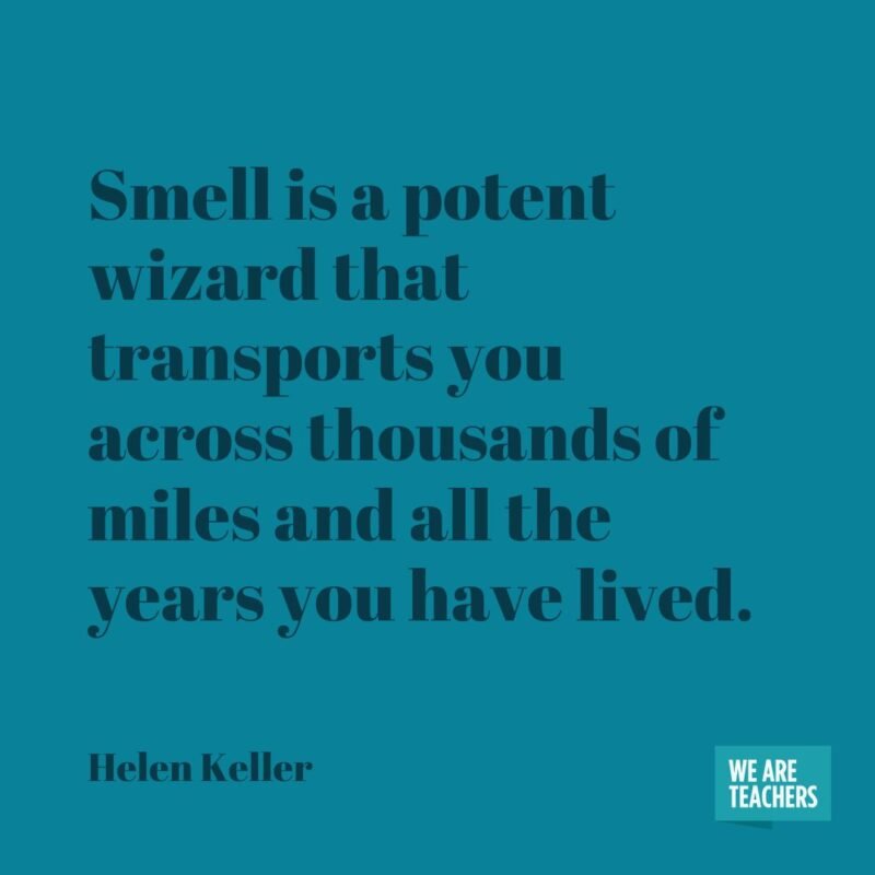 Smell is a potent wizard that transports you across thousands of miles and all the years you have lived.