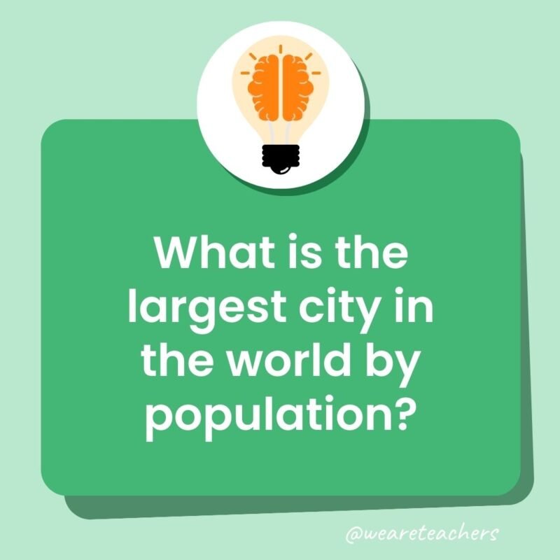 What is the largest city in the world by population?