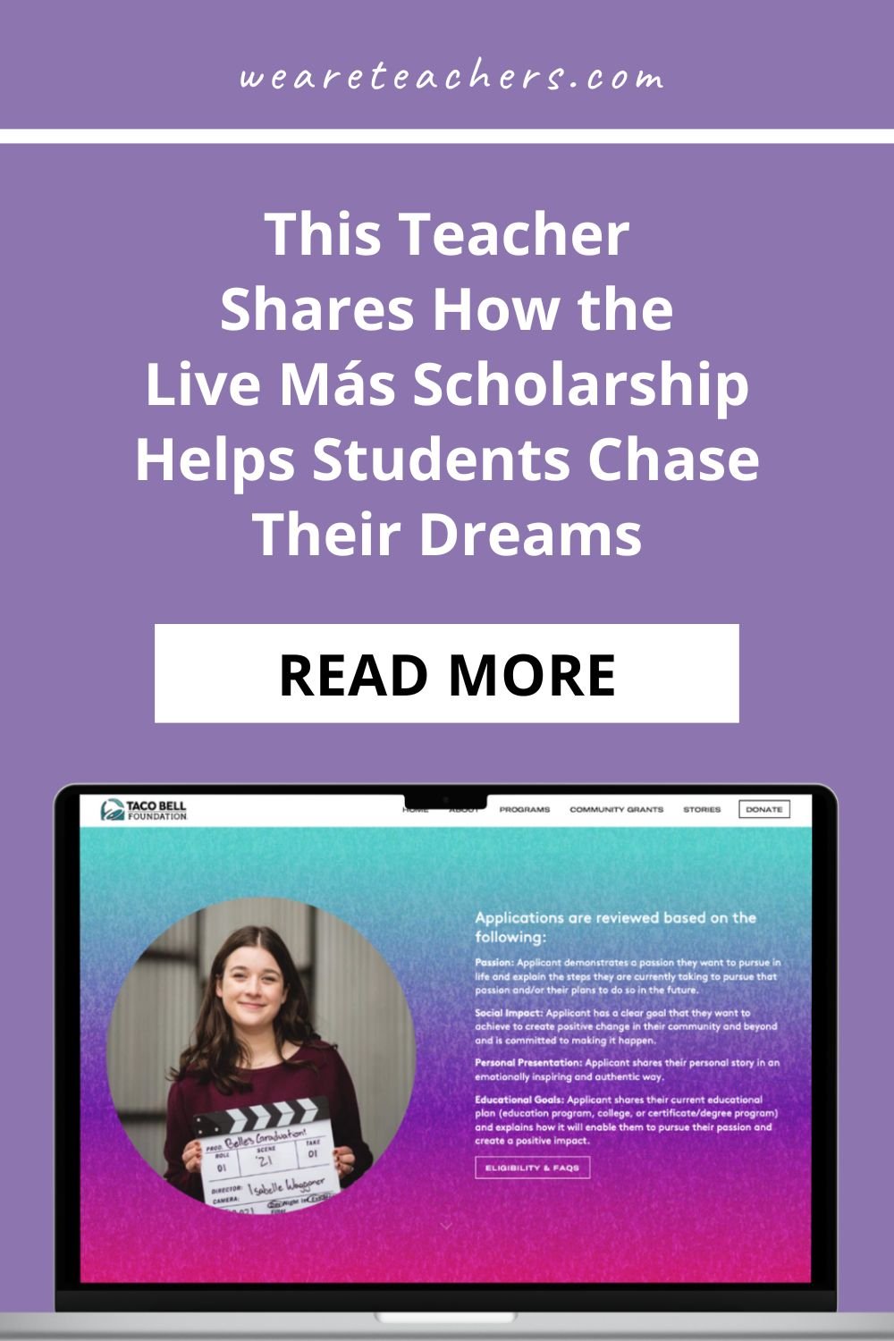 liv mas scholarship The Live Más Scholarship is one of this teacher's top recommendations for her students. Plus, she's a former recipient.