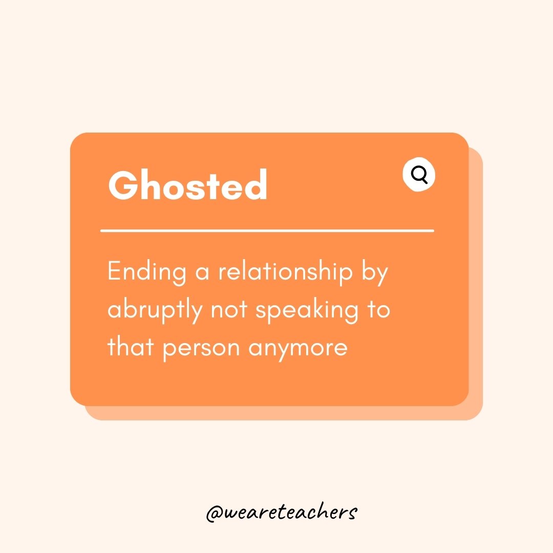 Ghosted

Ending a relationship by abruptly not speaking to that person anymore- Teen Slang