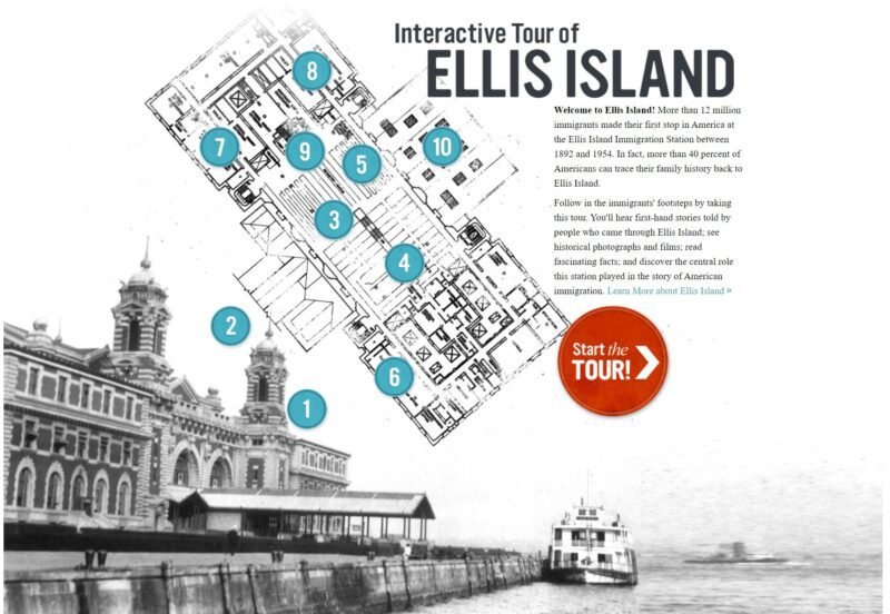 Map of Ellis Island Virtual Field Trip