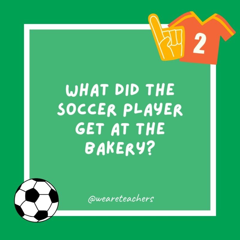 What did the soccer player get at the bakery?