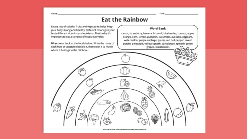 Eat the Rainbow Worksheet