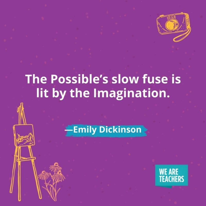 The Possible’s slow fuse is lit by the Imagination. —Emily Dickinson The Possible's slow fuse is lit by the Imagination. —Emily Dickinson- creativity quotes