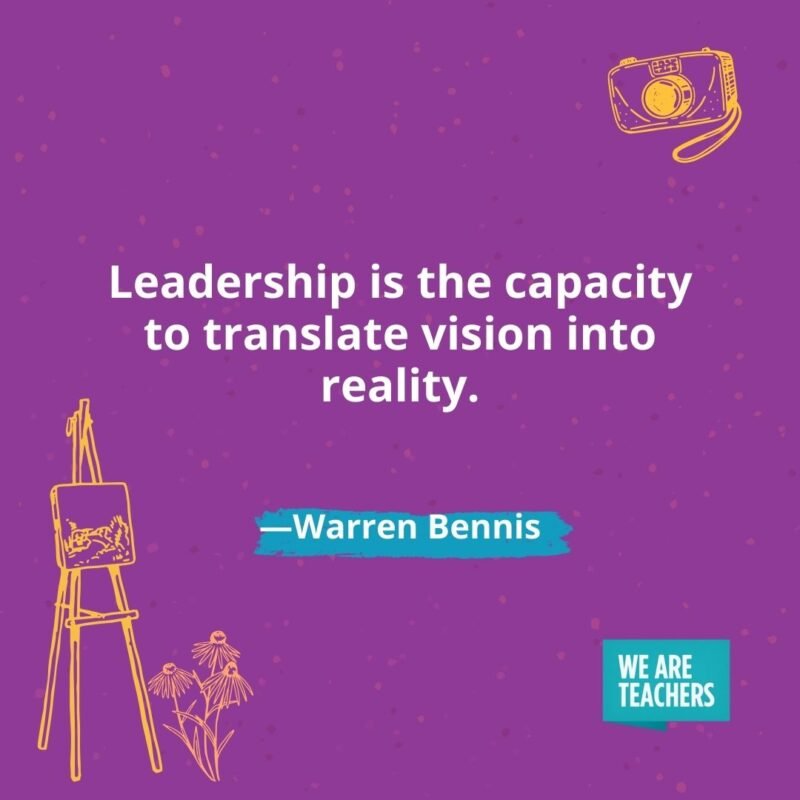 Leadership is the capacity to translate vision into reality. —Warren Bennis Leadership is the capacity to translate vision into reality. —Warren Bennis
