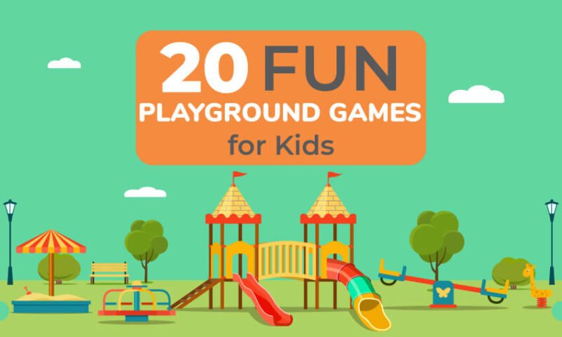A cover image with the words 20 Fun Playground Games