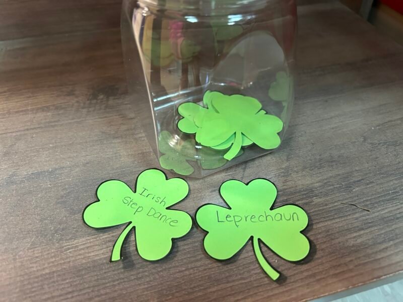 shamrocks with charades on them