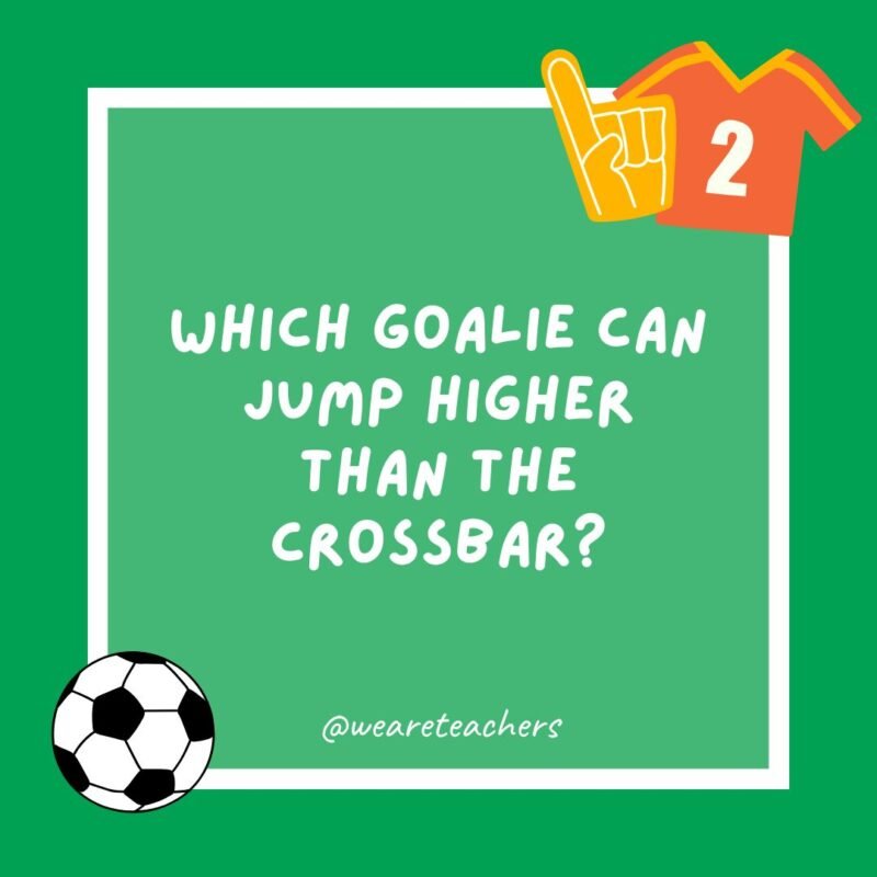 Which goalie can jump higher than the crossbar?