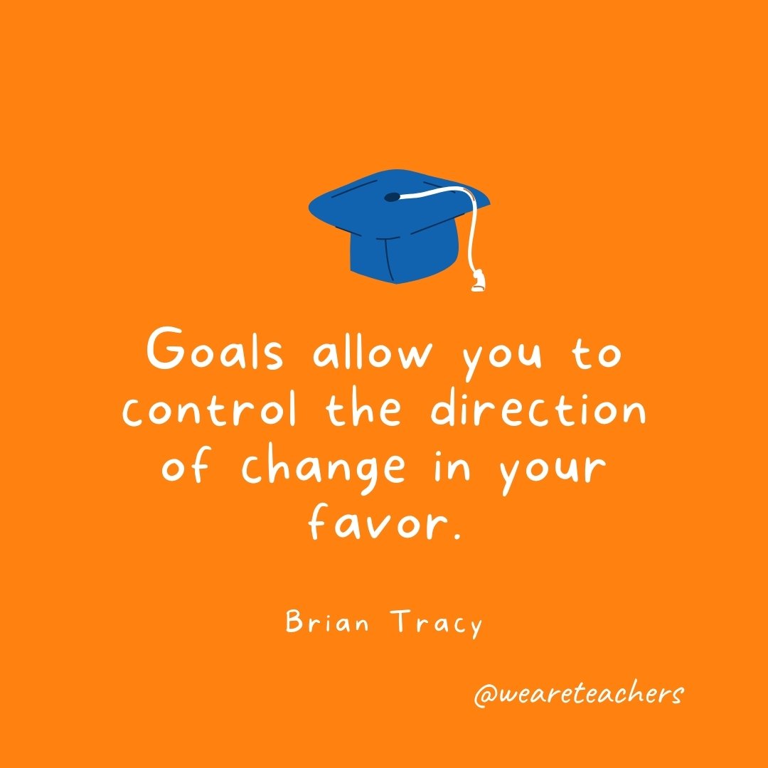 Goals allow you to control the direction of change in your favor. —Brian Tracy