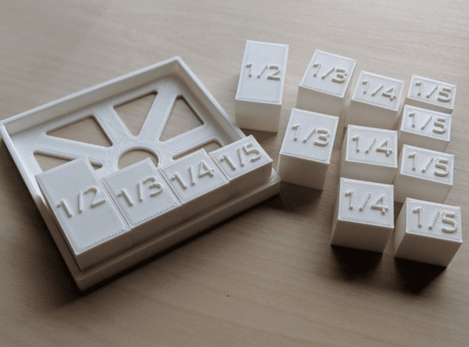 3d printed fraction blocks as an example of 3D Printing Ideas