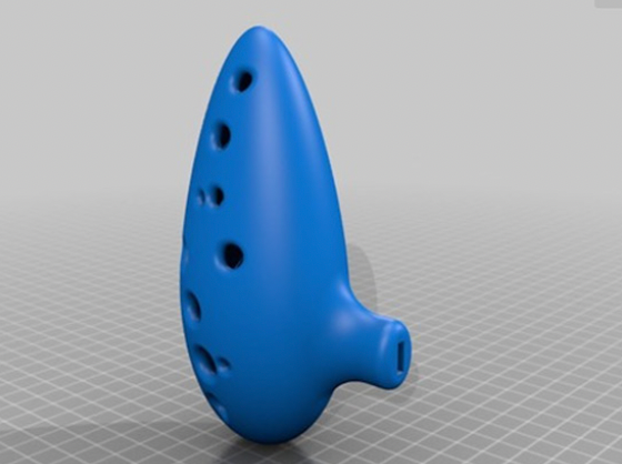 Blue ocarina device as an example of 3D printing ideas