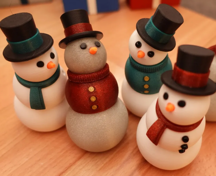 Snowman fidget toy as an example of 3D printing ideas