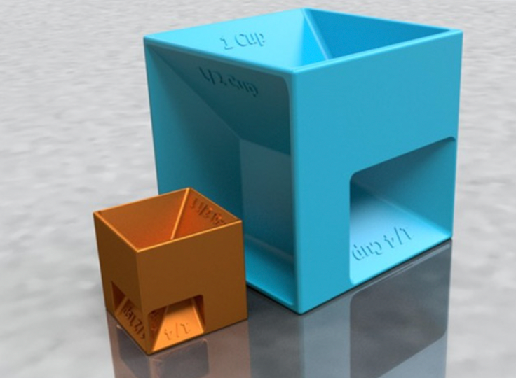 3d printed measuring cubes