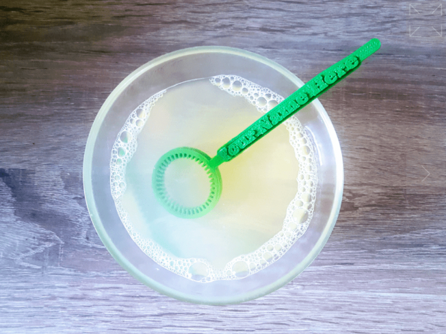Cup of bubbles with 3d printed wand
