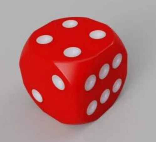Red dice as an example of 3D printing ideas