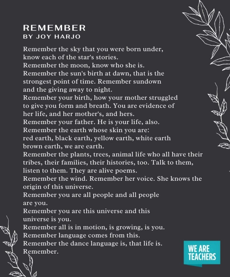 Remember by Joy Harjo