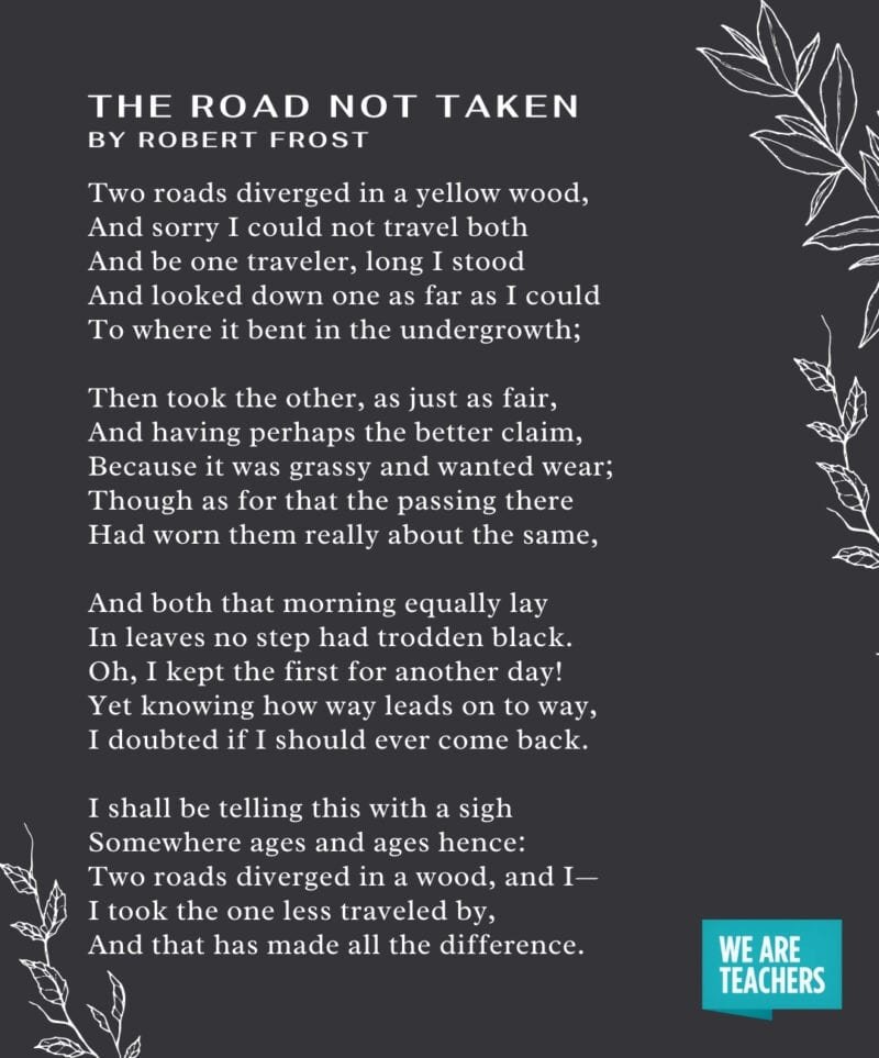 Graduation Poems - The Road Not Taken by Robert Frost