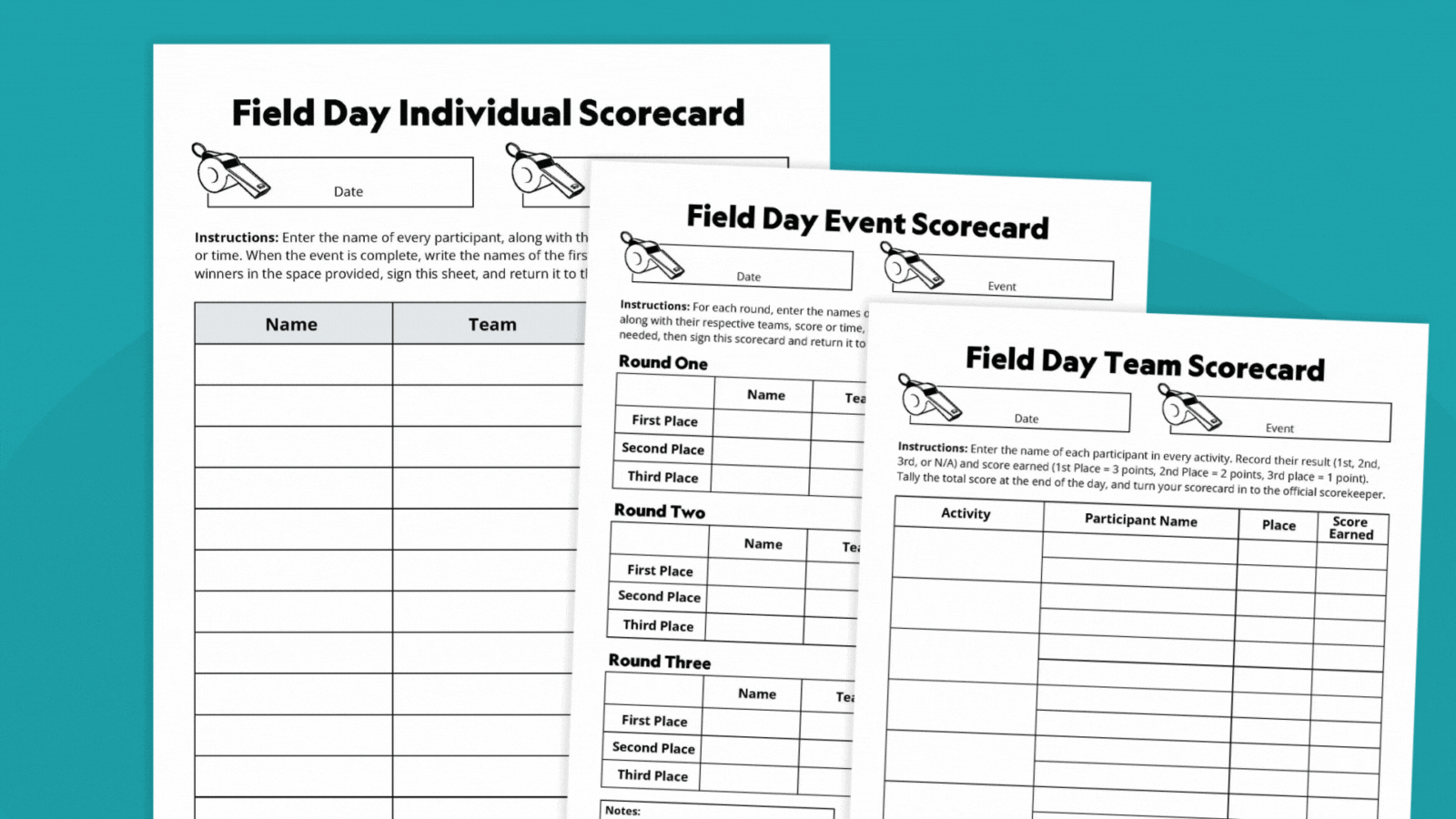 field day scorecard