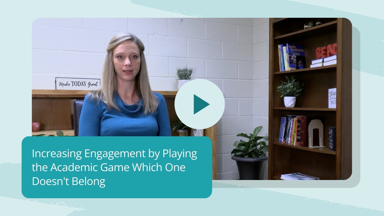 20 Ways to Keep Students Engaged at the End of the School Year Screenshot of a Solution Tree video with a female teacher talking about using games to bolster student engagement