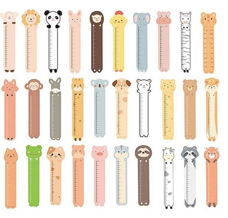 Color pastel colored bookmarks with animal heads 