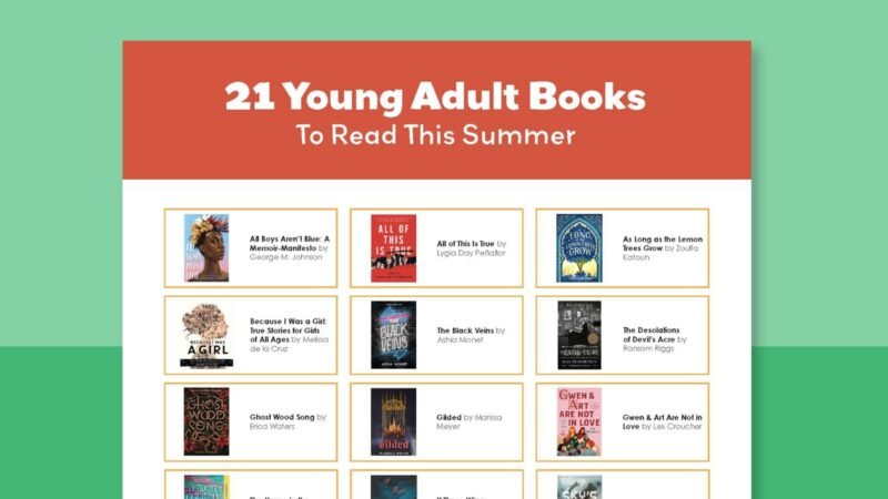 Summer Reading List printable featuring young adult books