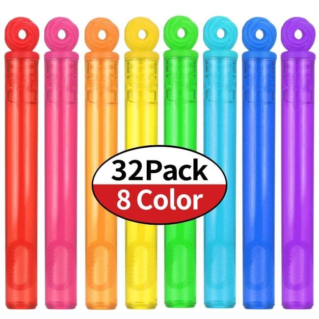 Colorful tubes of bubbles as an example of inexpensive gift ideas for students