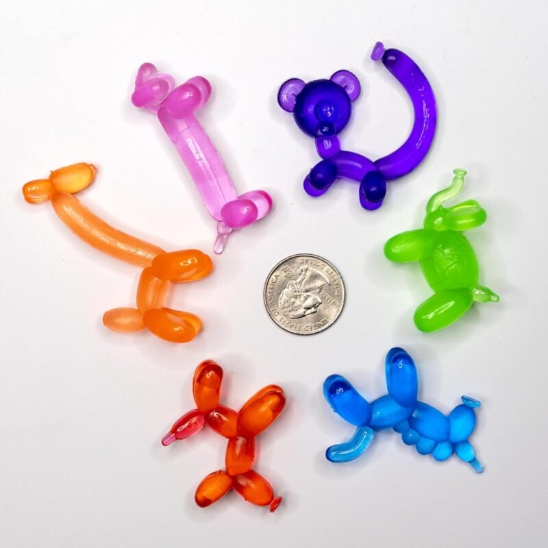 Colorful erasers in the shape of balloon animals as an example of inexpensive gift ideas for students