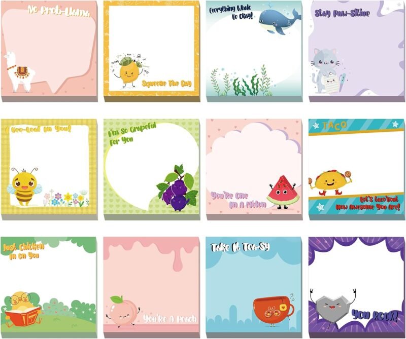 Sticky note pads with inspirational messages for kids