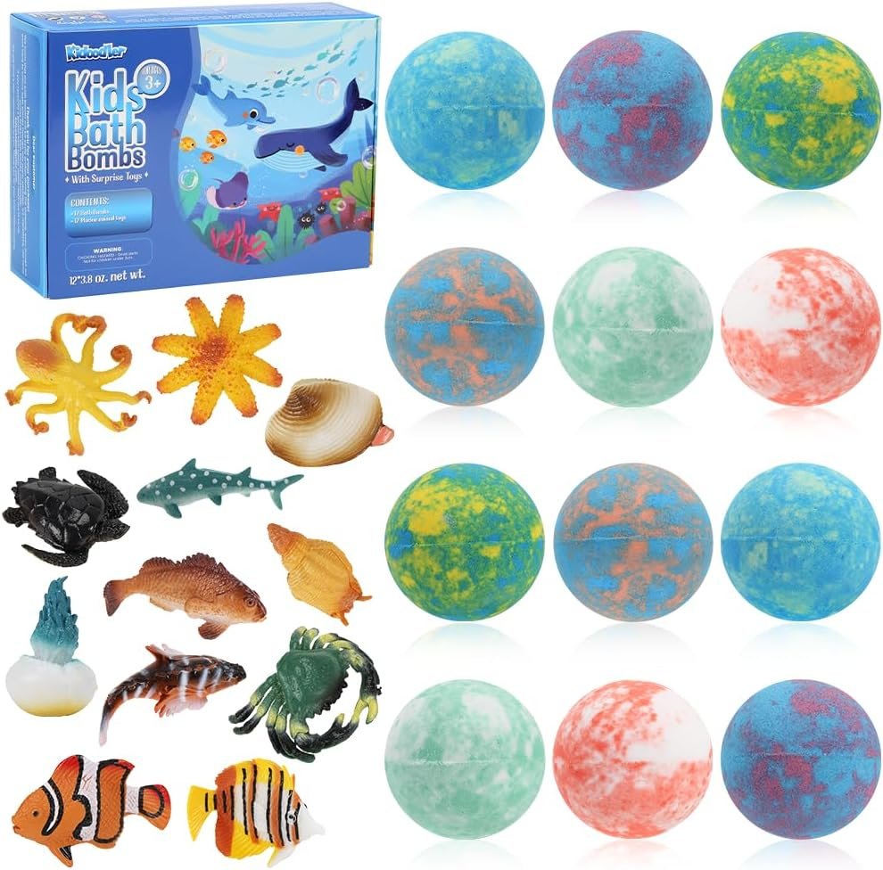 Colorful bath bombs for kids as an example of inexpensive gift ideas for students 