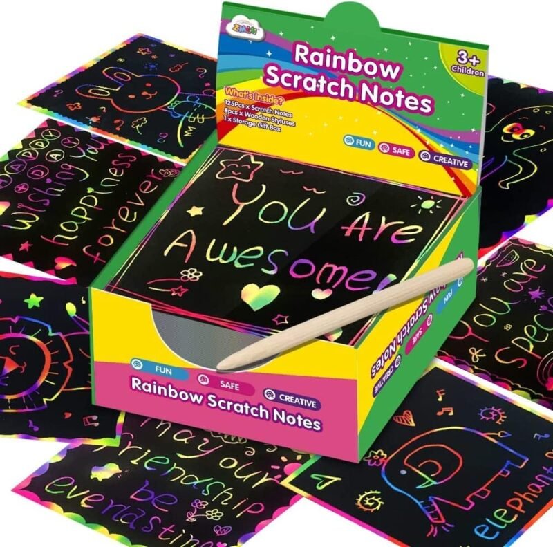 Magic scrap notes in a colorful box 