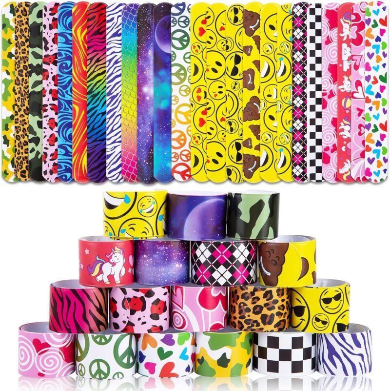 Colorful slap bracelets for kids