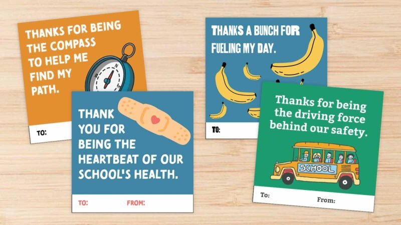 example thank you cards for school support staff