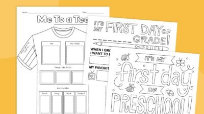 Fun First Day of School Worksheets (Free Printables)