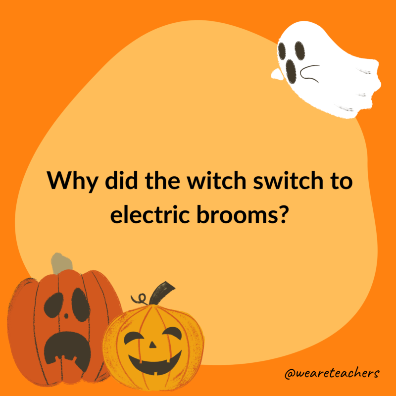 Why did the witch switch to electric brooms? Why did the witch switch to electric brooms?