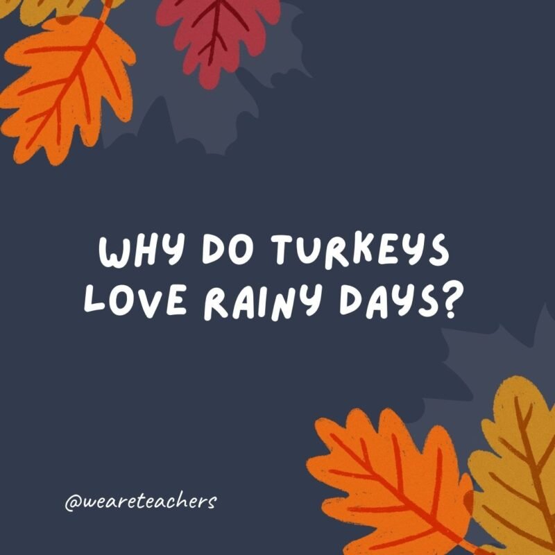 Why do turkeys love rainy days?