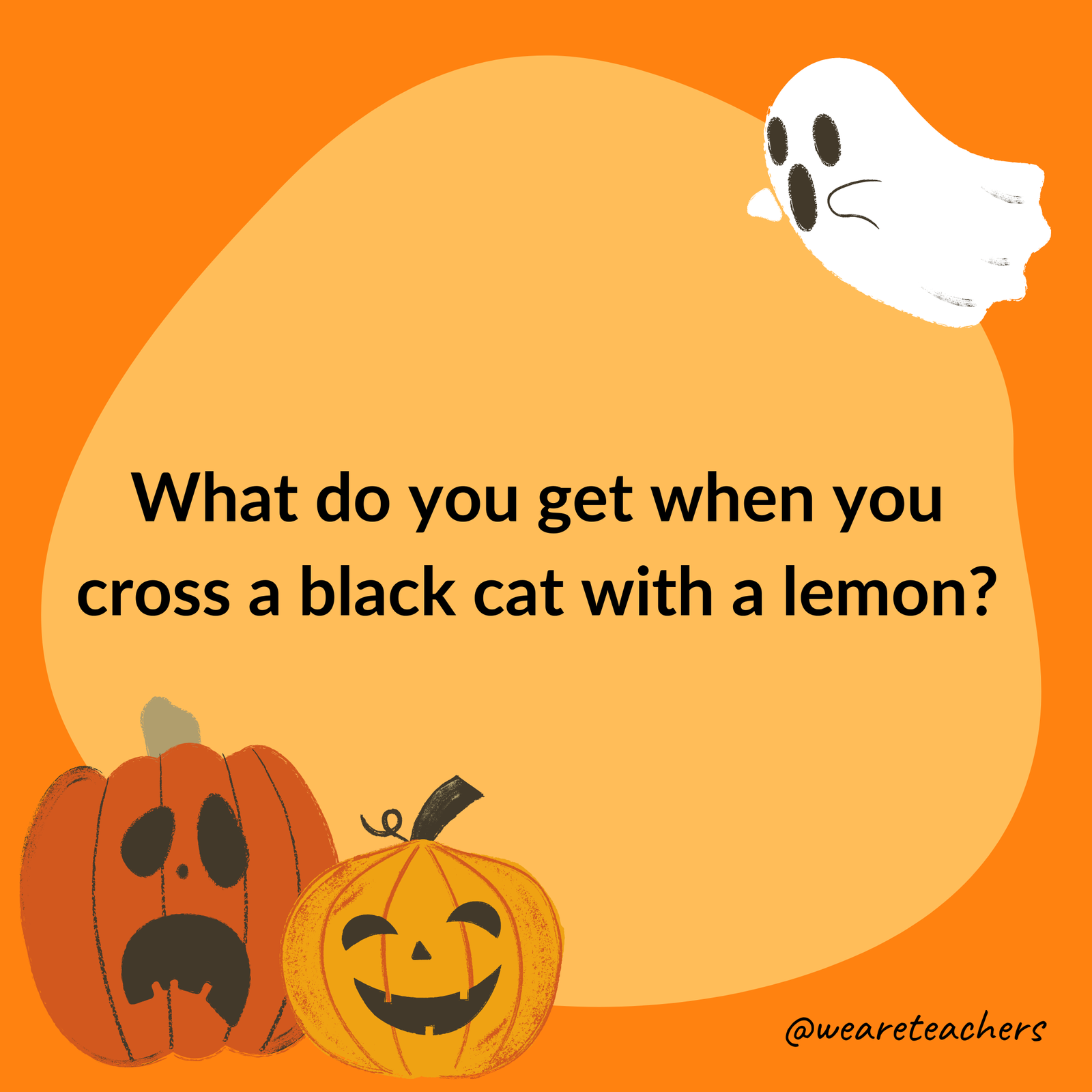 What do you get when you cross a black cat with a lemon? What do you get when you cross a black cat with a lemon?- halloween jokes for kids