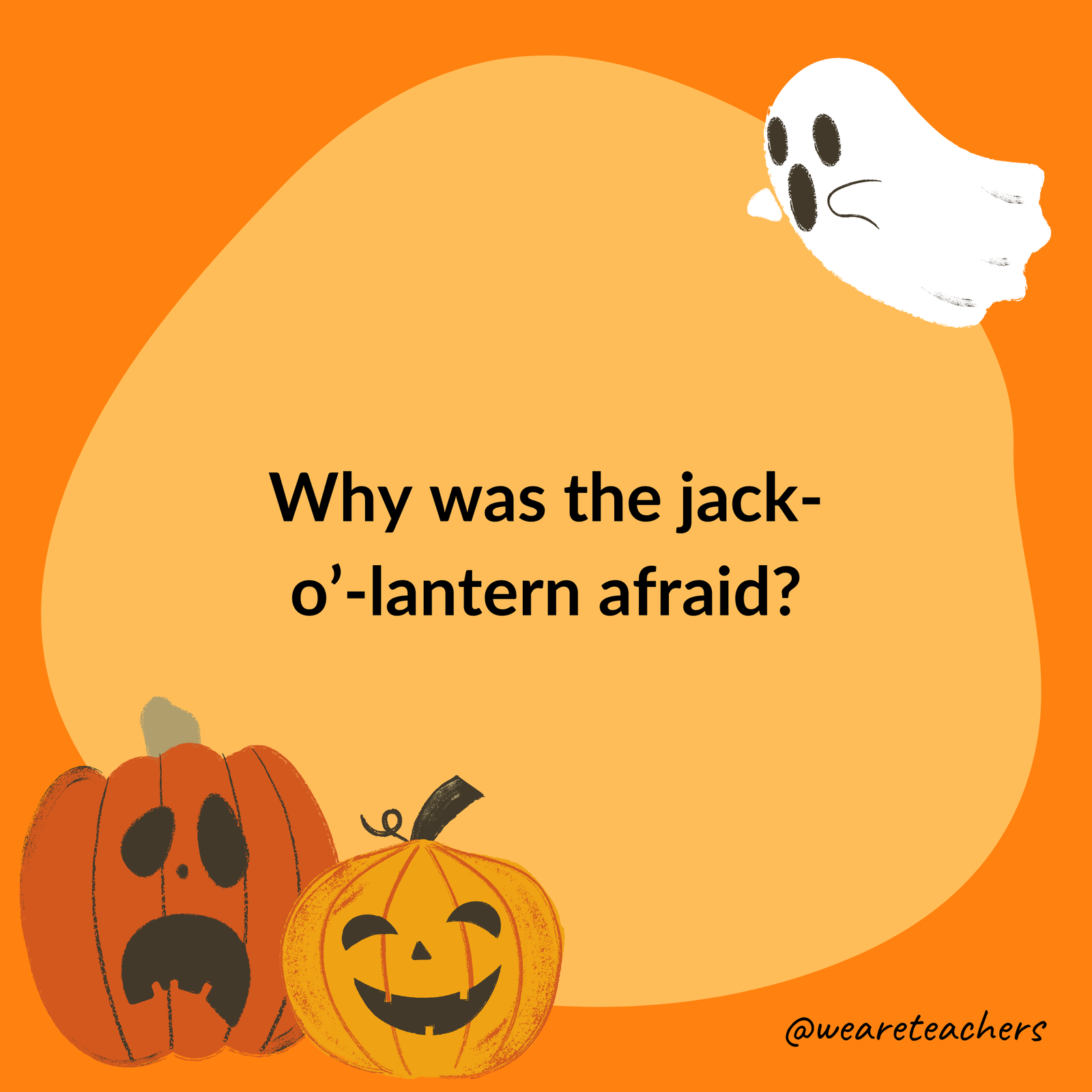 Why was the jack-o’-lantern afraid? Why was the jack-o'-lantern afraid?