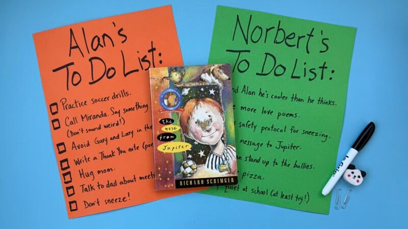 Orange and green pages with To-do lists written on them