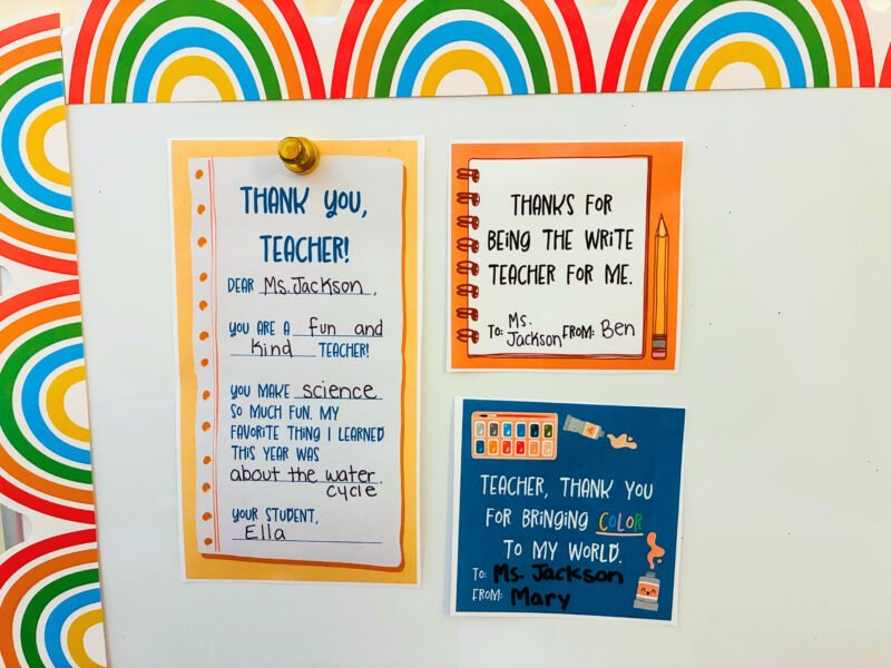 student council ideas - school staff thank you notes