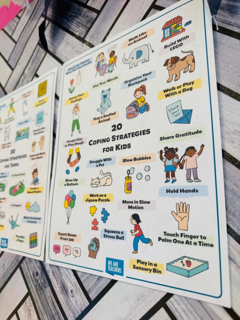 social-emotional learning activities coping strategies on bulletin board example