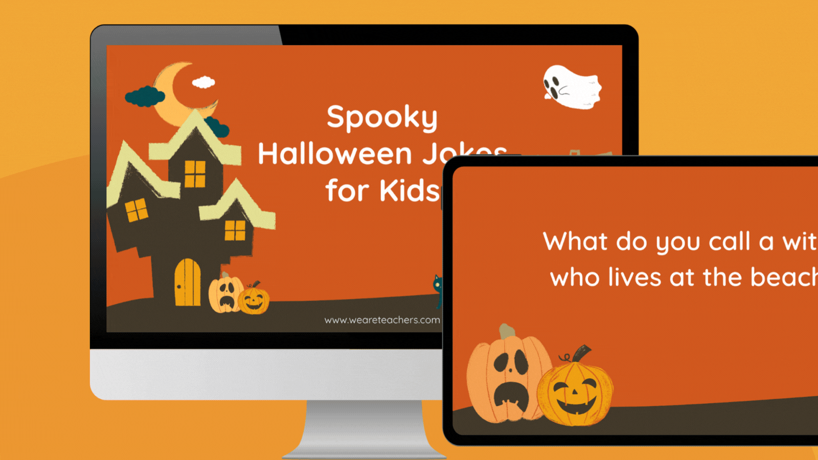 WeAreTeachers_Download_Halloween Jokes_Images Spooky Halloween Jokes for Kids Google Slide