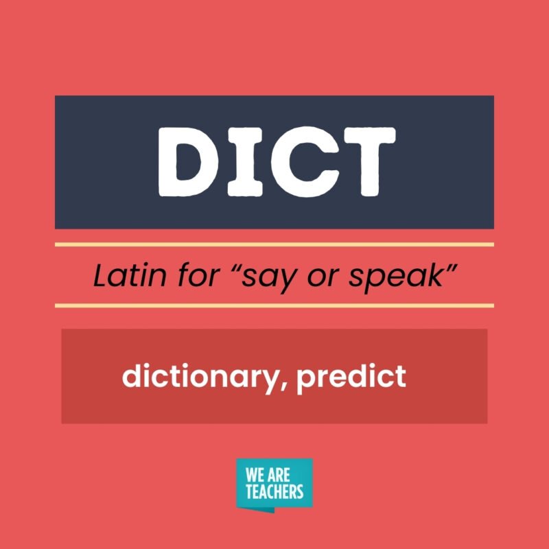 DICT, Latin for say or speak